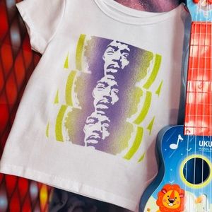 ⚡️JIMI HENDRIX rock & roll guitarist soft graffiti unisex baby t-shirt 6-9M